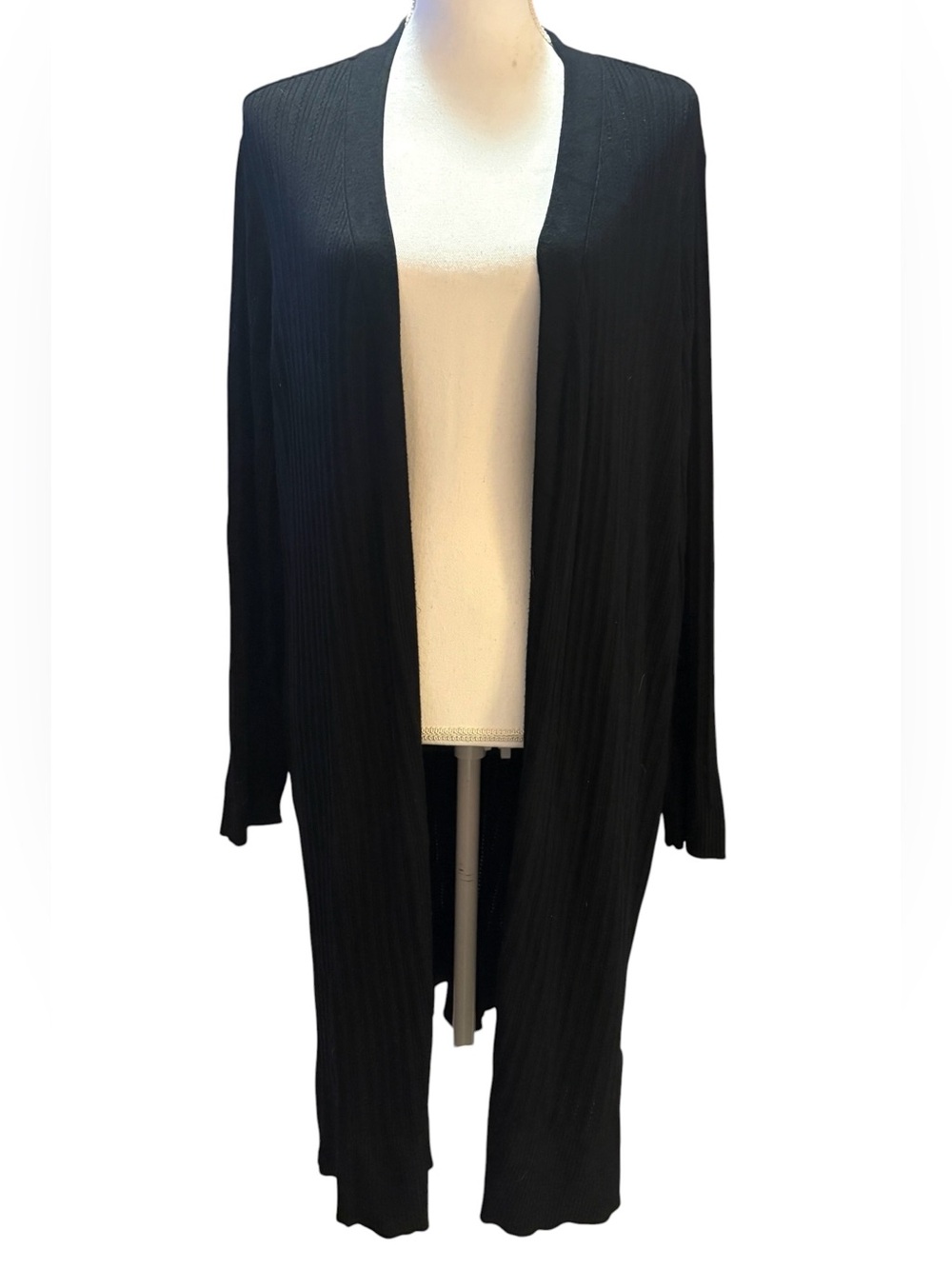 Terra & Sky long black open duster cardigan